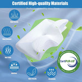 Memory Foam Contour Pillow Neck Shoulder Pain Ergonomic Orthopedic Pillow for Side Back Stomach Sleeper Contoured Support Pillow